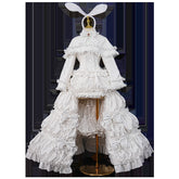 Hatsune Miku White Rabbit Lolita Cosplay Gown, Custom Outfit for Halloween & Comic Con