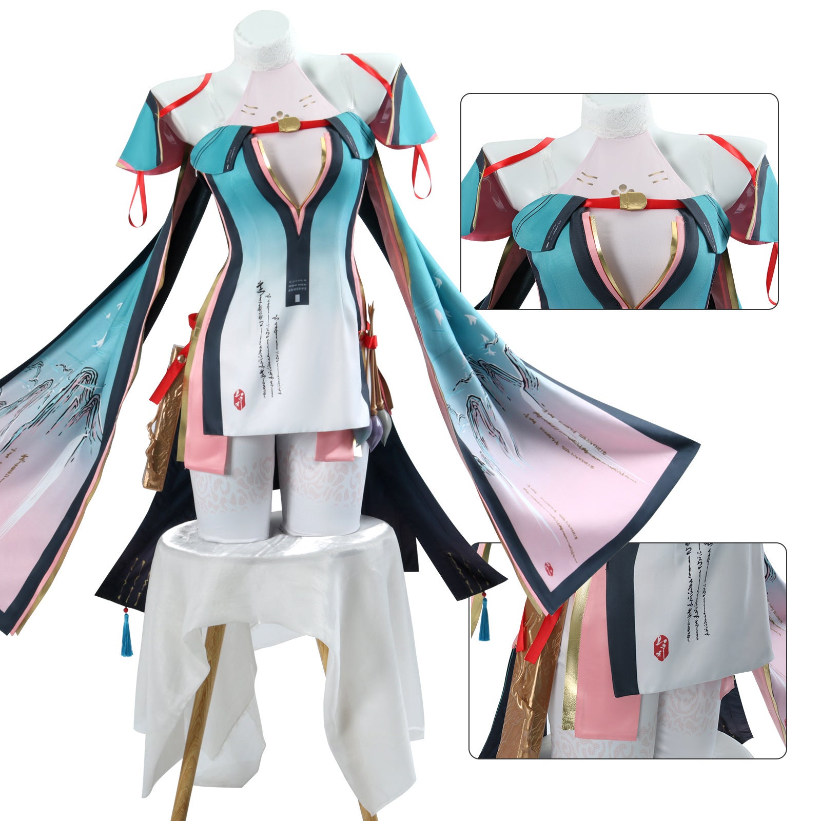 Wuthering Waves Peach Spring Female Cosplay Costume Brush Ink Slant Branch Outfit - Halloweez