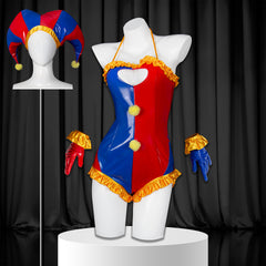 Pomni Fan‑Made Cosplay Swimsuit Costume, Custom Made for Halloween & Cos Events