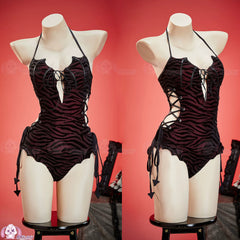 Niche Subculture Y2K Dark Gothic Bat One-Piece Swimsuit Sexy Hot Girl Bikini Alternative Cosplay Beachwear - Halloweez