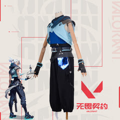 Ready Stock Jett Valorant Cosplay Costume Full Set With Kunai Prop Healer Outfit