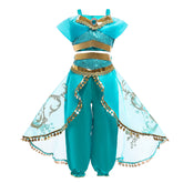 Disney Princess Jasmine Kids Dress Custom Cosplay Costume for Halloween Party