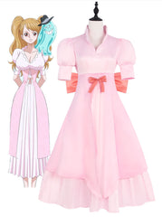 One Piece Charlotte Pudding Wedding Dress Cosplay Costume Full Set for Halloween - Halloweez