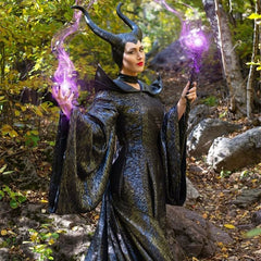 Maleficent Cosplay Black Gown Costume,Custom Size for Halloween & Comic‑Con
