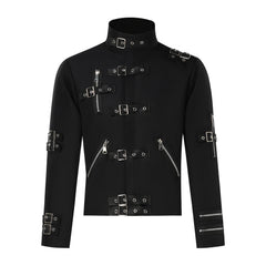 Michael Jackson Punk Buckle Jacket Cosplay,Custom‑Made,Halloween Stage Costume