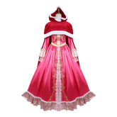 Beauty and the Beast Belle Cosplay Gown with Red Cape,Custom‑Made,Halloween Stage