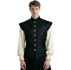 Men’s Renaissance Brocade Vest – Medieval Steampunk Waistcoat for Pirate, Victorian, and Assassin’s Creed Cosplay - Halloweez