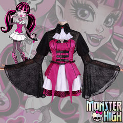 Monster High Draculaura Cosplay Costume Women Vampire Corset Lolita Short Dress Full Set - Halloweez
