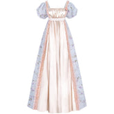 Bridgerton Inspired Women’s Regency Era Floral Maxi Dress – Puff Sleeve Empire Waist Gown for Cosplay & Themed Events - Halloweez