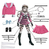 Halloweez Danganronpa Miu Iruma Cosplay Costume Women Pink School Uniform Halloween Set - Halloweez