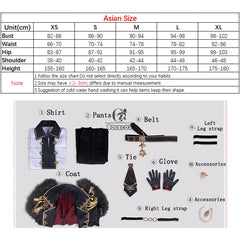 Halloweez Diluc Cosplay Costume - Men's Black Game Impact Uniform Set for Halloween - Halloweez