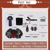 Halloweez Diluc Cosplay Costume - Men's Black Game Impact Uniform Set for Halloween - Halloweez