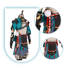 Halloweez Genshin Impact Gorou Cosplay Costume - Men's Combat Uniform Fox Boy Outfit for Halloween - Halloweez