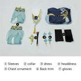 Halloweez Genshin Impact Madame Ping Cosplay Costume for Women - Pinger Uniform Dress - Halloweez