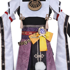 Halloweez Kujou Sara Cosplay Costume for Women - Genshin Impact Inspired Dress with Mask - Halloweez