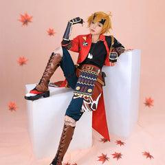 Premium Thoma Cosplay Costume from Genshin Impact for Men - Halloween Full Set with Headwear - Halloweez