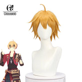 Halloweez Genshin Impact Tohma Cosplay Wig - 55cm Heat Resistant Yellow Men Wigs - Halloweez