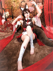 Halloweez Tingyun Cosplay Costume - Elegant Ancient Fox Tails Women's Dress for Halloween Carnival - Halloweez