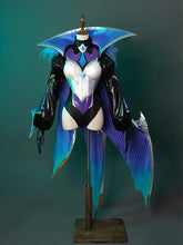 Halloweez Xayah Battle Bat Cosplay Costume - Premium Women's Jumpsuit with Cloak for Halloween - Halloweez