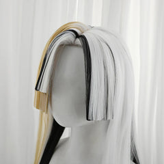Stylish Halloweez Calligraphia Xayah Cosplay Wig - 55cm Mixed Color for Women - Halloweez