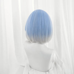 New Arrival: Halloweez Irelia Cosplay Wig - 35cm Gradient Blue Synthetic Hair for Women - Halloweez
