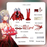 Halloweez Phrolova Cosplay Costume - Enchanting Wuthering Waves Red Dress for Women - Halloweez
