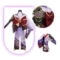 Halloweez Genshin Impact Baal Cosplay Costume - Raiden Shogun Halloween Women's Uniform Dress Full Set - Halloweez