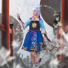 Halloweez Kamisato Ayaka Cosplay Costume for Women - Genshin Impact Inspired Outfit Dress for Halloween Role Play - Halloweez