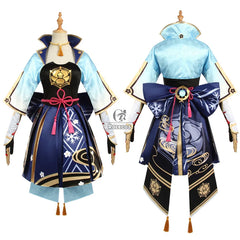 Halloweez Kamisato Ayaka Cosplay Costume for Women - Genshin Impact Inspired Outfit Dress for Halloween Role Play - Halloweez