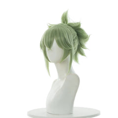 Halloweez Kuki Shinobu Cosplay Wig - 40cm Green Straight Women's Cosplay Wigs - Heat Resistant Synthetic Hair - Halloweez