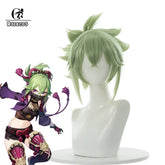 Halloweez Kuki Shinobu Cosplay Wig - 40cm Green Straight Women's Cosplay Wigs - Heat Resistant Synthetic Hair - Halloweez