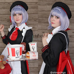 Halloweez Noelle Cosplay Costume - Premium Game Maid Outfit for Women with Hat - Halloweez