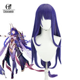 Halloweez Raiden Shogun Cosplay Wig - 110cm Purple Straight Synthetic Hair for Ultimate Role Play - Halloweez