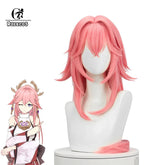 Halloweez Yae Miko Cosplay Wig - 80cm Long Pink Straight Hair for Yae Guuji - Halloweez