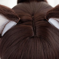 Halloweez Tingyun Cosplay Wig - 50cm Mixed Color Synthetic Hair with Ears - Halloweez