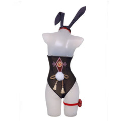 Halloweez Hutao Bunny Girl Costume Genshin Impact Sexy Women Jumpsuit Full Cosplay Set - Halloweez