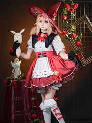 Halloweez Klee Cosplay Costume - Genshin Impact Little Witch Cute Dress for Women's Halloween & Carnival Parties - Halloweez