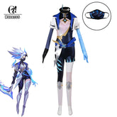 Halloweez Akali Cosplay Costume - Game LOL Akali Women's Halloween Outfit with Mask - Halloweez
