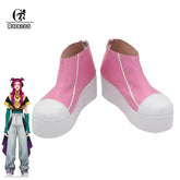 Halloweez Heartsteel Alune Cosplay Flats - Pink Zipper Casual Women's Shoes for Parties - Halloweez
