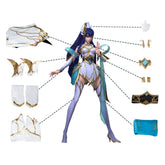 Halloweez Immortal Irelia Cosplay Costume for Women with Divine Sword Halloween Outfit and Headwear - Halloweez