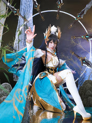Halloweez Immortal Irelia Cosplay Costume for Women with Divine Sword Halloween Outfit and Headwear - Halloweez