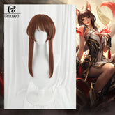 Halloweez Risen Legend Ahri Cosplay Wig - 65cm Brown Braid Style - Halloweez