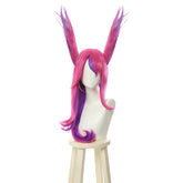 Halloweez Star Guardian Xayah Cosplay Wig - 65cm Long Pink Purple Wig with Ears - Halloweez