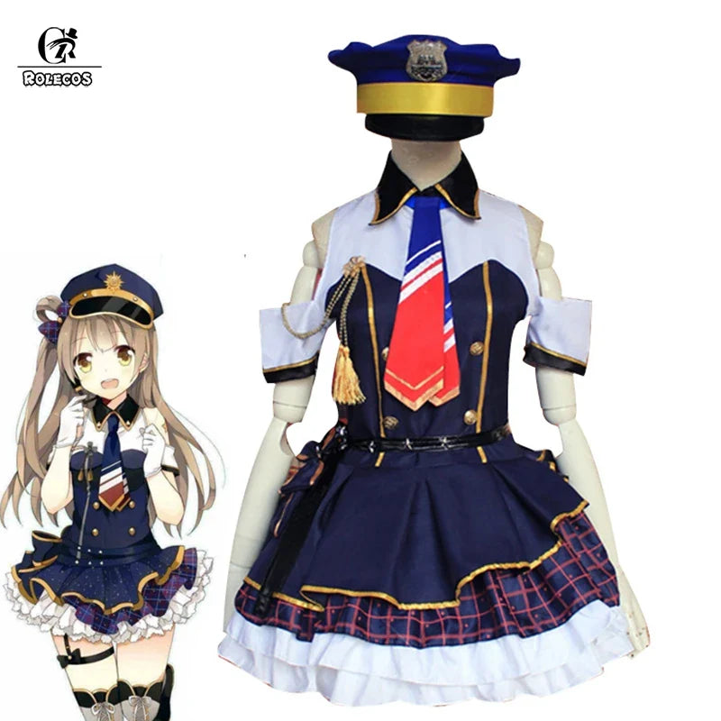 Halloweez Kotori Minami Cosplay Costume - Anime Love Live Lolita Minami Policewoman Outfit for Women - Halloweez