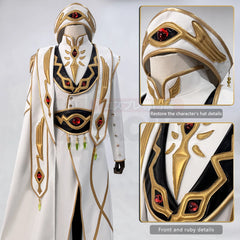 Code Geass Lelouch Emperor White King Cosplay Costume, Custom, Halloween Outfit - Halloweez