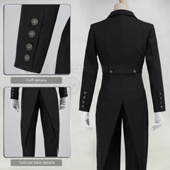 Black Butler Sebastian Cosplay Tuxedo Costume, Custom, Formal Halloween Outfit - Halloweez