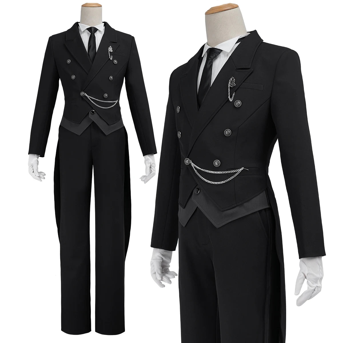 Black Butler Sebastian Cosplay Tuxedo Costume, Custom, Formal Halloween Outfit - Halloweez