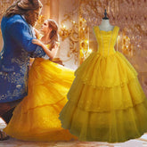 Belle Princess Adult Cosplay Gown Custom for Christmas Stage Performance