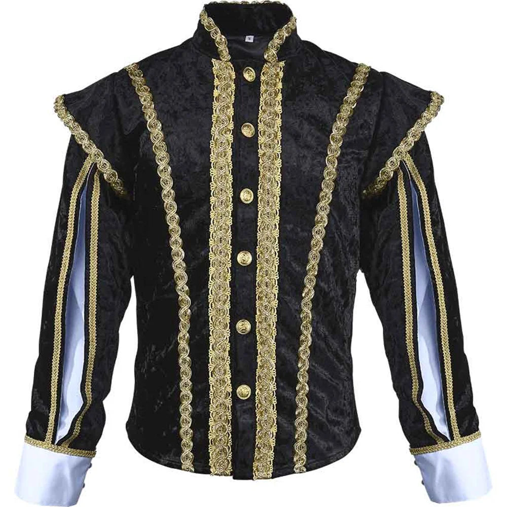 Men’s Halloweez Jacket Cosplay Costume - Renaissance Elizabethan Uniform for Medieval Events - Halloweez