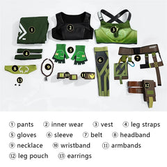 Halloweez Skye Cosplay Costume - Women's Valorant Battle Suit with Accessories for Halloween & Carnival - Halloweez